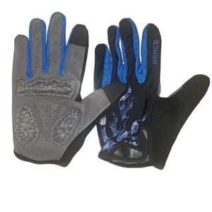 NIB - BLUE Flames Black Gloves Sz L - Beace Cycling Touch Screen Workout Gloves